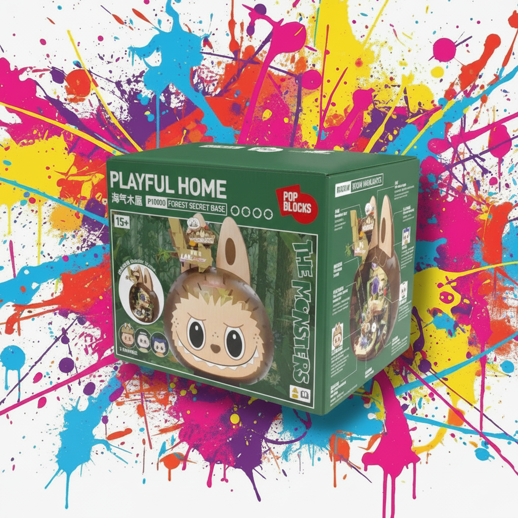 POP MART The Monsters Playful Home Forest Secret Base Building Blocks Set