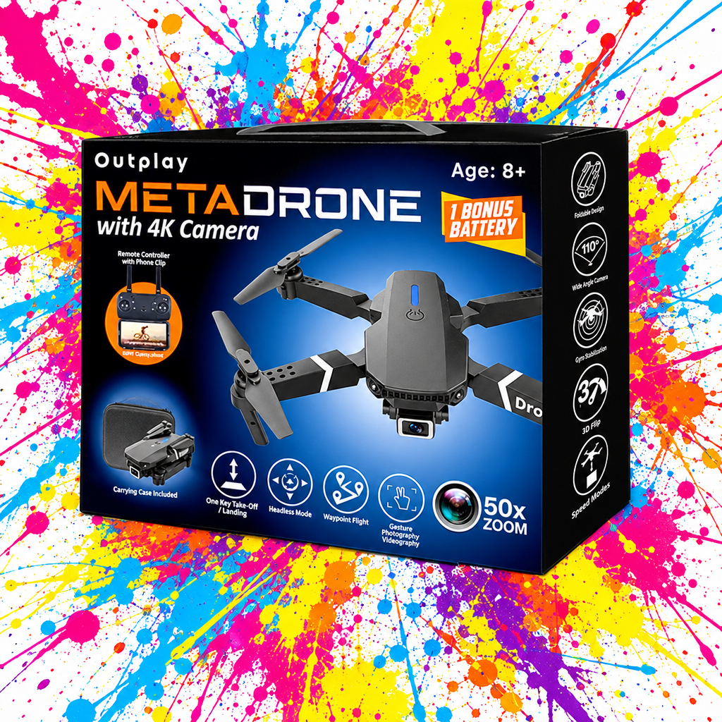 Outplay MetaDrone BUNDLE with 4K Camera 10th case and extra battery