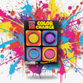Schylling NeeDoh Teenie Color Change four-pack with the neon graffiti splash background from the selected reference